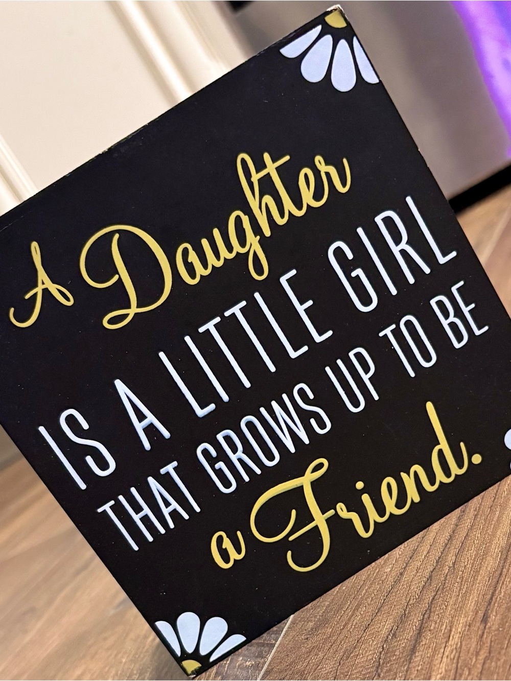 Daughter Quote Wall Plaque - Black and Yellow